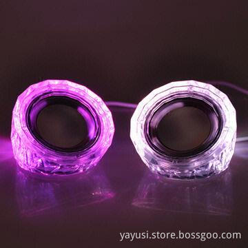 2.0CH Mini Music Speakers, Crystal Shell, Shining Lights, Stereo Sound, Private Model